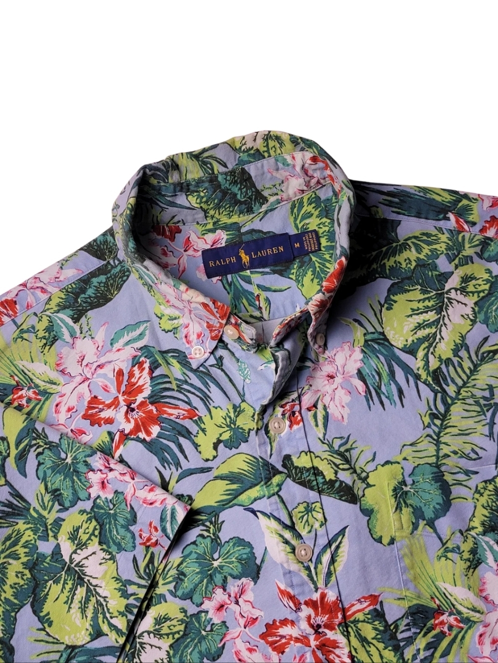 Ralph Lauren Tropical Hawaiian Short Sleeve Button-Down Shirt M - Picture 7 of 7